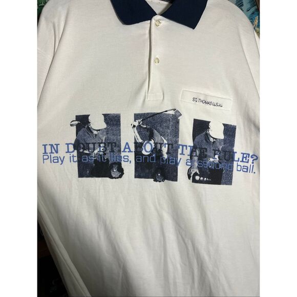 Vintage NOS In Doubt? Play A Second Ball Golf Polo Shirt - Picture 2 of 5